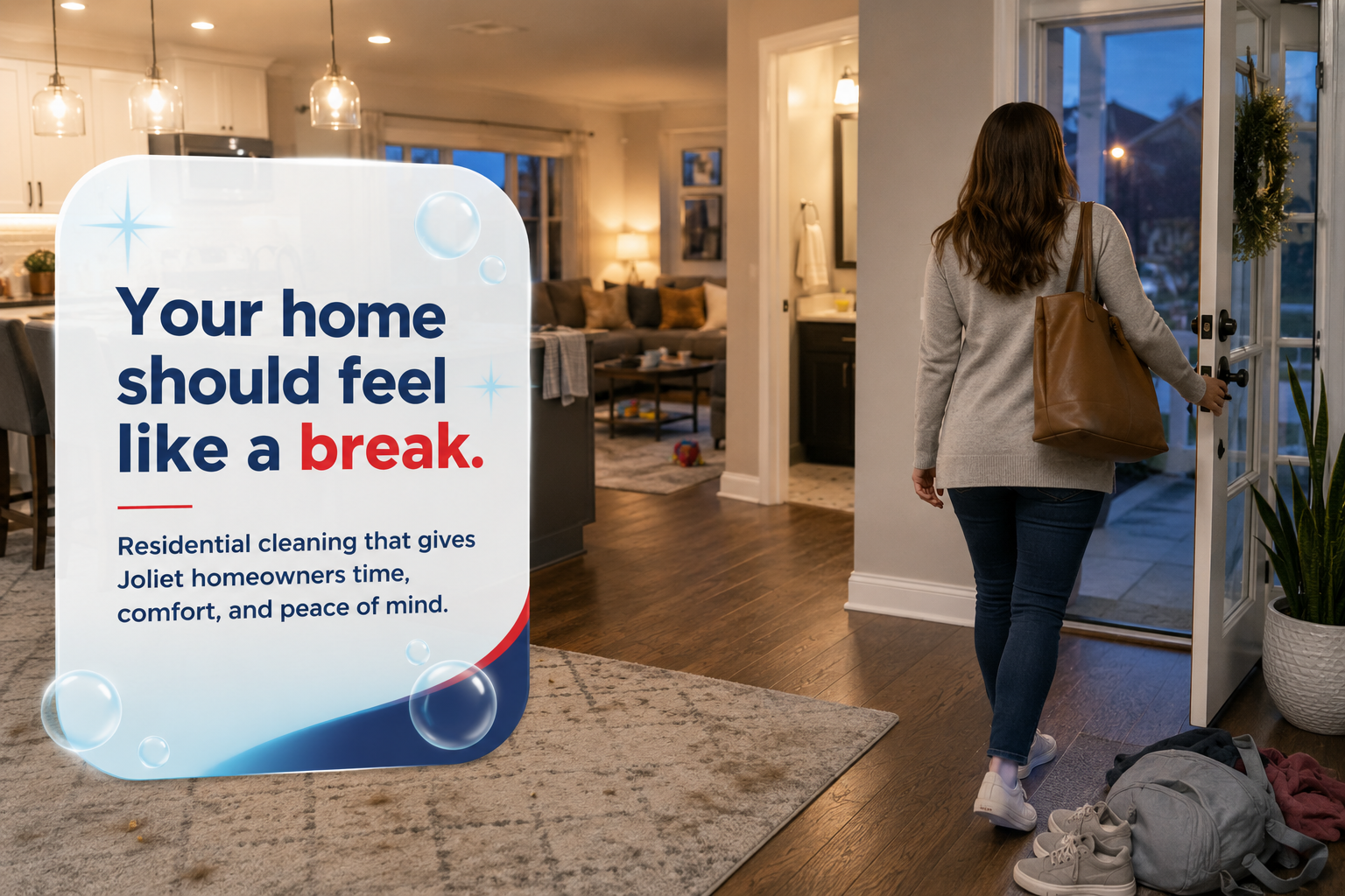 Residential cleaning services in Joliet IL for a cleaner, calmer home.