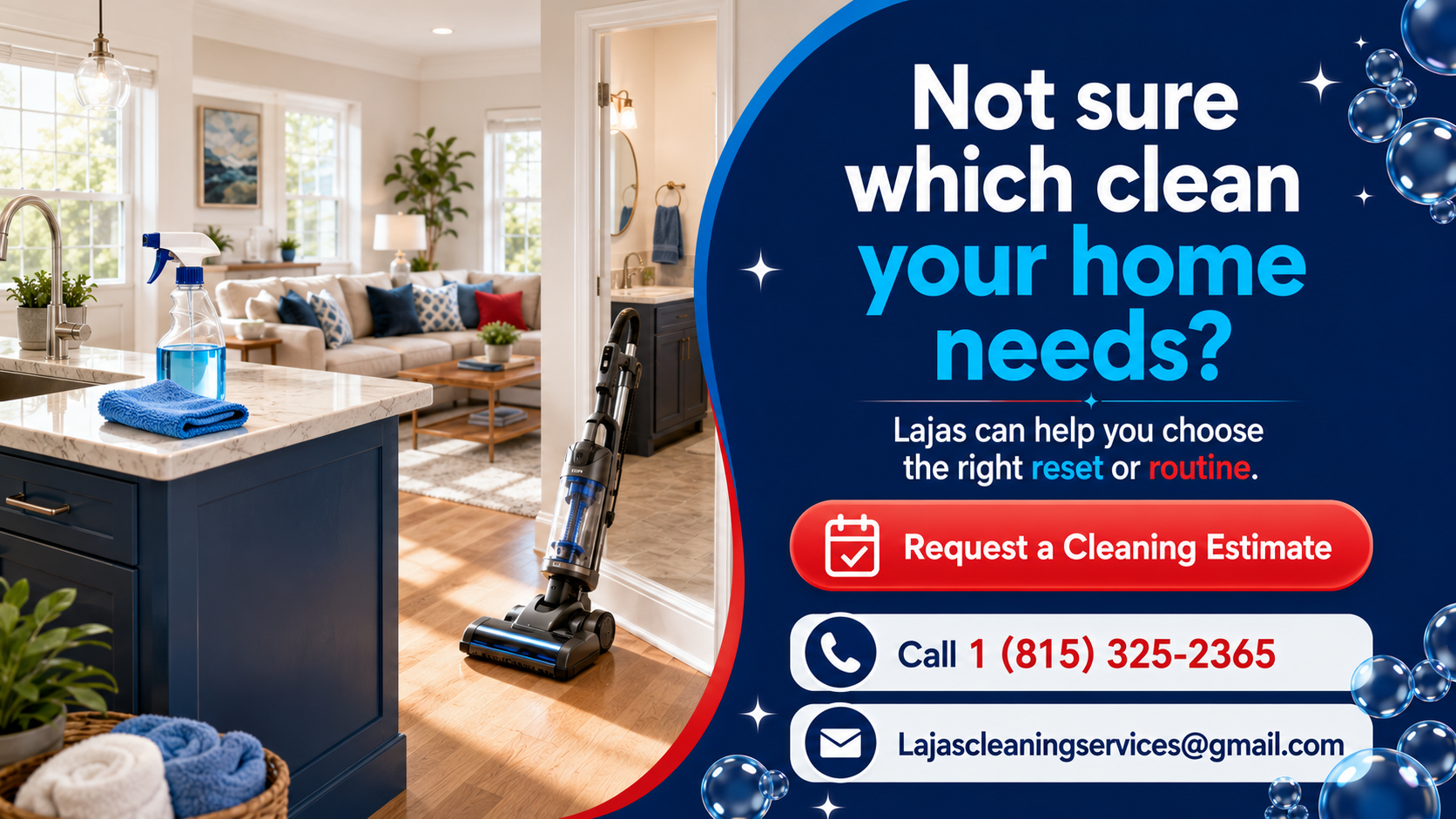 Deep cleaning vs regular cleaning CTA for choosing the right house cleaning service.