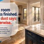 Post construction cleaning checklist showing dust after renovation