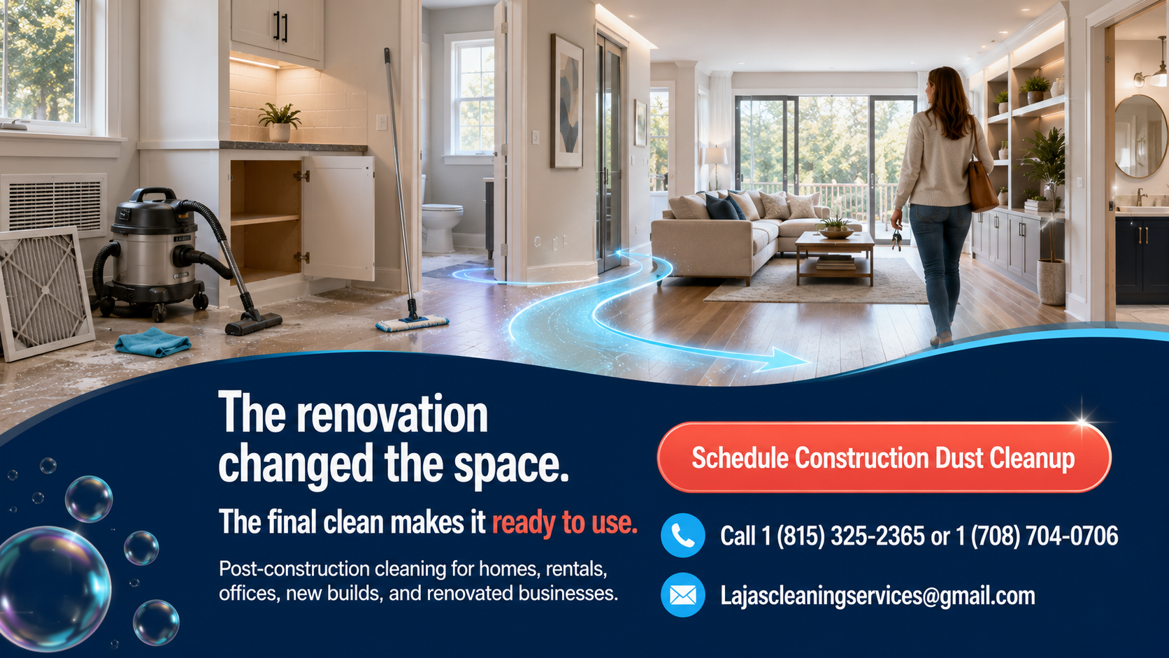 Lajas Cleaning Services helps homes and businesses move from renovation dust to a clean, comfortable, ready-to-use space.