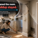Deep cleaning feature image revealing grease, soap scum, baseboard dust, switch marks, vent dust, and hidden buildup inside a clean-looking home.